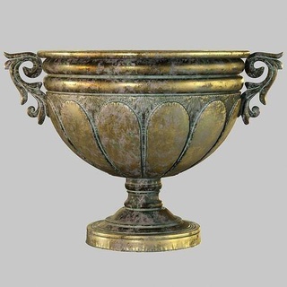 zelena vase - amphora metal antique gold bowl houseware retro house decor 3d print model - Mito3D
