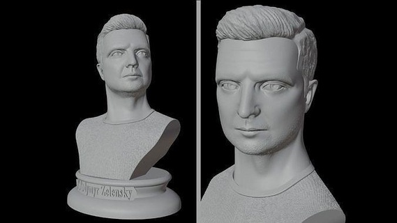 zelensky volodymyr Presidente fallimento 3d Ucraina uomo ritratto scultura politica politico Russia chernobyl testa carattere arte sculture 3d print model - Mito3D