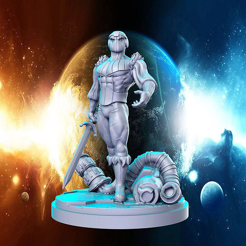 maravilla súper héroe 32mm pre supported 3d impresión miniatura dnd calabozo dragones heroquest futurista escultura imprimible personaje juegos juguetes tablero mujer niña dc 3D print model - Mito3D