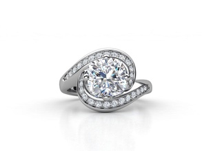 zer 018 bijoux de l'engagement luxe imprimable bague en diamant joyau gem brillant le thermostat les anneaux 3d print model - Mito3D