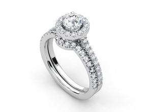 zer 030 conjunto jóias o engajamento precioso luxo jóia anel de diamante sterling printable zennio anéis 3d print model - Mito3D