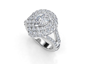 zer 037 jewelry platinum gem precious wedding brilliant diamond ring printable engagement zennio rings 3d print model - Mito3D