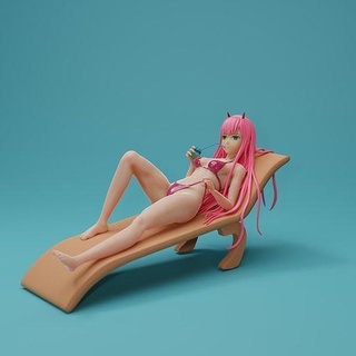 zero two zerotwo action actionfigure statue 3d print resin beautiful cool girl pink games toys 3d print model - Mito3D