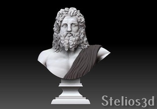zeus buste statue sculpture phidias dias classique hellénistique jupiter mythe antique grèce pantokrator olympe dieu sculptures art mythique grec 3d print model - Mito3D