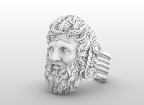 zeus jupiter ring odin roman mythology greek goods sculpture jewelry statue olympians religion myth neptune sparta olympus helinck legend cnc rings 3d print model - Mito3D