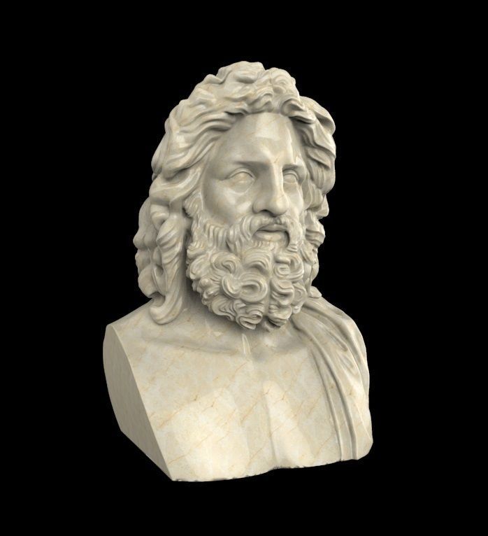 zeus of otricoli statue marble roman bust vatican museum art sculptures apollo rome 3D print model - Mito3D