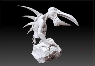 zeyun criatura stl monstro modelo livre 3d impressão oco personagem fantástico estátua projeto escultura brinquedo tabela mutante arte esculturas 3d print model - Mito3D