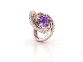 zgr 013 ring jewel gem diamond precious engagement jewelry gold rings zennio 3d print model - Mito3D