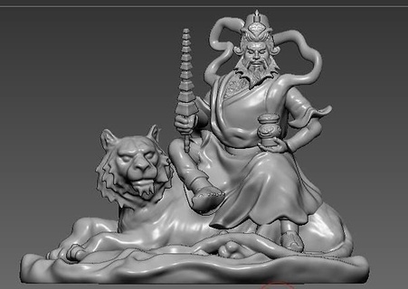 zhao gongming character figure male tiger statue art sculptures 3d print model - Mito3D