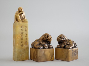 zhao zhiqian selo de gravação a arte chinês jade gravura escultura fstorm studio estátua carimbo gravador varreduras réplicas verifica topázio colecionáveis antiguidades 3d print model - Mito3D