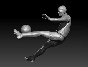 ziddine Zidane volée Football France art 3d print model - Mito3D