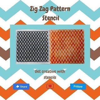 zig zag pattern stencil zigzag background stenciling scrapbooking cardmaking crafts airbrushing spraypainting art 3d print model - Mito3D