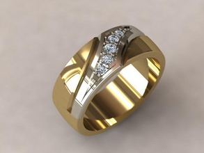 zigzag ring pad stone finger gold decoration jewelry rings 3d print model - Mito3D