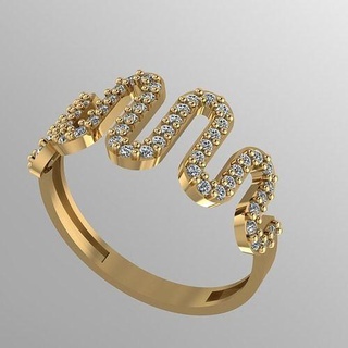 zigzag traditional wedding ring jewelry precious gold romance gem silver jewel diamond brilliant fashion beauty rings 3d print model - Mito3D