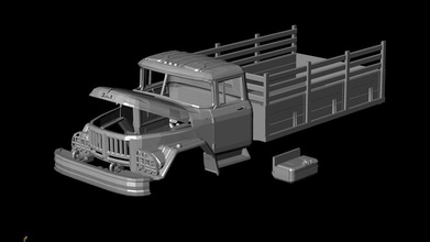 zil 131 caminhão imprimível corpo carro poli 3d impressão zil131 transporte stl impresso fdm sla 3dprint passatempo faça automotivo 3d print model - Mito3D