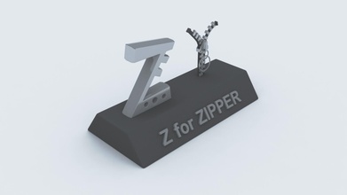 zipper model kids learning toy 3d printable art english alphabetical business technology games toys 3d print model - Mito3D