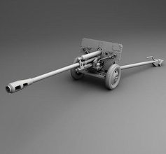 zis-3 metal cannon zis 3 war ww2 weapon germany ussr 3dmodel 3dprinting games toys worldwar world 3d print model - Mito3D