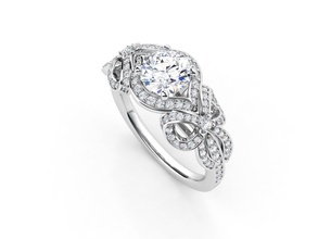 zjkr027 tiffanyribbonring tiffany squillare Fidanzamento diamante oro stampabile bianca gioiello argento zennio gioielleria anelli 3d print model - Mito3D