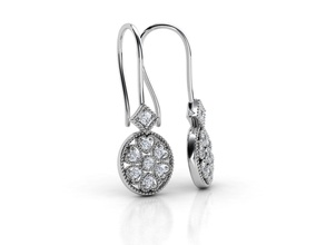 zle09 pair of earrings diamonds gold earring jewelry diamond jewellery zennio 3d print model - Mito3D