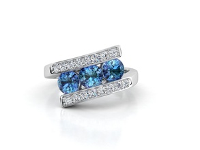 zlr0121 Schmuck ring diamond Diamant-ring Silber gem Ringe zennio 3d print model - Mito3D