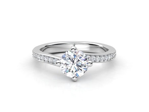 zlsa05 diamond engagement ring in rose gold wedding jewel gem jewelry rings zennio 3d print model - Mito3D