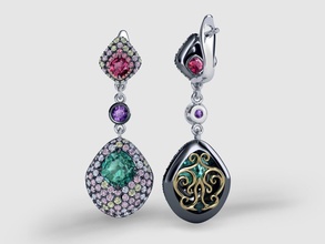 zmy er 03 jewelry earring gem jewel gold silver earrings 3d print model - Mito3D