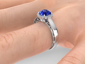 znv008 jewelry ring jewel gem diamond engagement wedding platinum venetian rings 3d print model - Mito3D