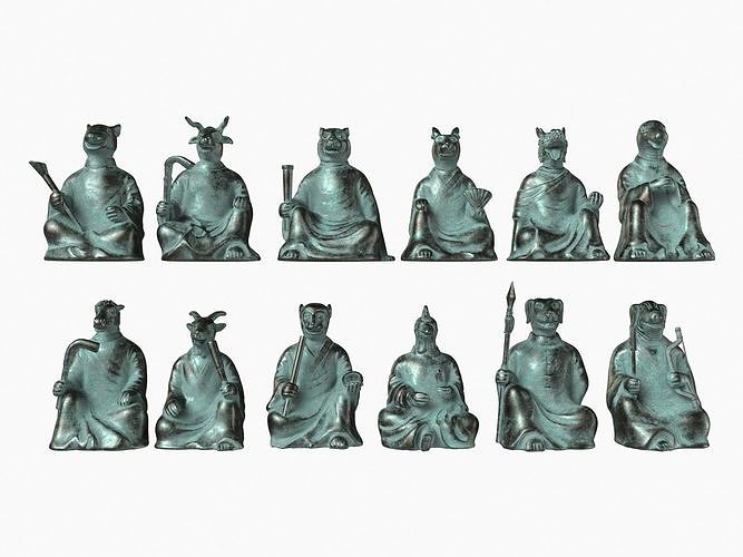 zodyak hayvan heykel Çince bakır 3d Tarih kültür kültürel kalıntılar Sanat Qing hanedan Antik heykeller 3D print model - Mito3D