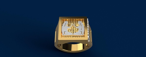 zodiac gemini anello gioielli oro argento 3dmodel moda modello la stampa art anelli 3d print model - Mito3D