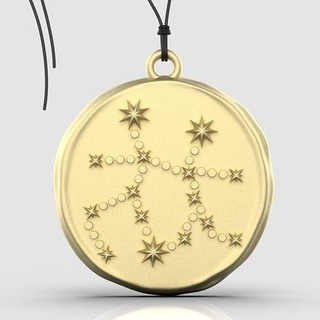 zodiaco Gemelli cartello pendente simbol modello oroscopo astrologico metallo gioielleria gioiello manica monete catena oro collana stella ciondoli 3d print model - Mito3D