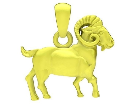 tierkreis ziege anhänger 4245 schmuck mode zubehör gold diamant design 3d print model - Mito3D