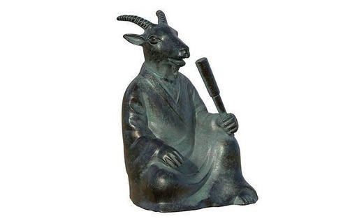zodiaque chèvre animal statue chinois cuivre 3d l'histoire culture culturel reliques art in qing dynastie ancien sculptures 3d print model - Mito3D