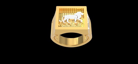 zodiac leo ring jewelry gold silver model 3dprint 3dmodel man lady rings 3d print model - Mito3D