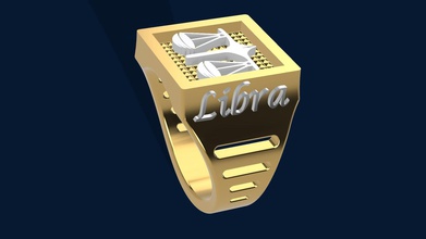 zodiac libra ring rings model gold silver man lady art jewelry 3d print model - Mito3D