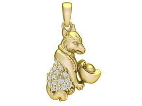 zodiaco fortunato cane pendente 3021 gioielleria moda Accessori oro diamante uomo uomini donna donne unisex design feng shui ciondoli 3d print model - Mito3D