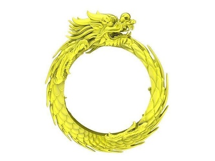 zodiaco fortunato feng shui Cinese Drago squillare 4770 gioielleria moda Accessori oro diamante design anelli 3d print model - Mito3D