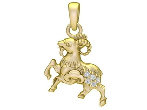 zodiac lucky goat pendant 3015 jewelry fashion gold diamond woman women design fengshui pendants 3d print model - Mito3D