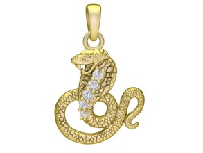 zodiaco fortunato serpente pendente 3021 gioielleria moda Accessori oro diamante uomo uomini donna donne unisex design feng shui ciondoli 3d print model - Mito3D