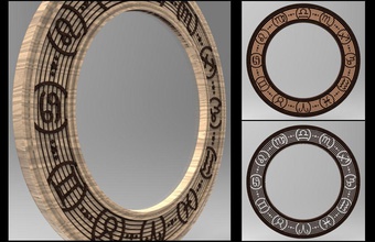 zodíaco espelho quadro armação parede utensílios domésticos horóscopo símbolos sinais decoração interior decorativo casa acessórios madeira imprimível étnico prata simbólico 3d print model - Mito3D