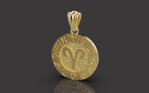 zodiac pendant 0025 pendants gold jewelry silver printable world armenia jewel jewellery design platinum lux luxworld lovegold rosgold fashion love lovelux 3d print model - Mito3D