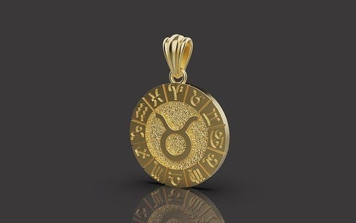 zodiac pendant 0026 gold jewelry silver printable jewel jewellery pendasnts armenia world pendants platinum design gem diamond lux fashion luxury seel 3d print model - Mito3D