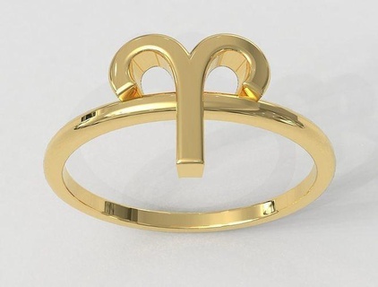 zodiac ring - aries rings gold jewelry symbol horoscope sign pauloranieri trendy fashion classic modern silver 3d print model - Mito3D