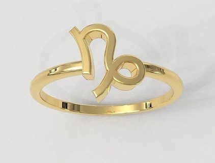 tierkreis ring steinbock ringe gold schmuck symbol horoskop zeichen paulorani modisch mode klassisch modern silber 3d print model - Mito3D