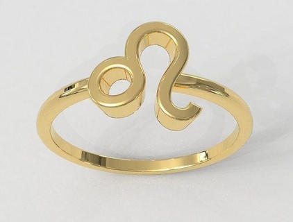 zodiaco squillare Leo anelli oro gioielleria simbolo oroscopo cartello paulorani moda moderno argento Leone 3d print model - Mito3D