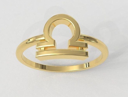 zodiac ring - libra rings gold jewelry symbol horoscope sign pauloranieri trendy fashion classic modern silver 3d print model - Mito3D