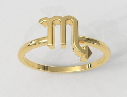 zodiac ring - scorpio rings gold jewelry symbol horoscope sign pauloranieri trendy fashion classic modern silver 3d print model - Mito3D