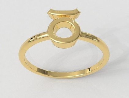 zodiac ring - taurus rings gold jewelry symbol horoscope sign pauloranieri trendy fashion classic modern silver 3d print model - Mito3D
