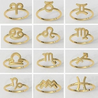 zodiac rings ring gold jewelry symbol horoscope sign pauloranieri trendy fashion classic modern silver signos 3d print model - Mito3D