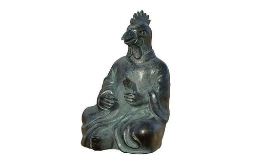 zodiaque coq animal statue chinois cuivre 3d l'histoire culture culturel reliques art qing dynastie ancien sculptures 3d print model - Mito3D