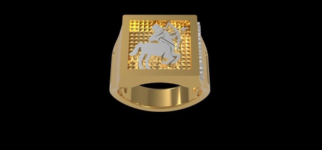 zodiaco sagittario squillare modello 3d oro argento stella uomo donna jawelry gioielleria anelli 3d print model - Mito3D